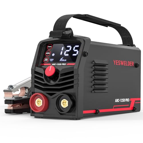 YESWELDER Elektroden Schweißgerät Große LED Anzeige Mini MMA Stabschweißgerät, 230V Tragbares ARC Schweißgerät 125Amp, Heißstart Lichtbogenkraft VRD 235×94×130mm