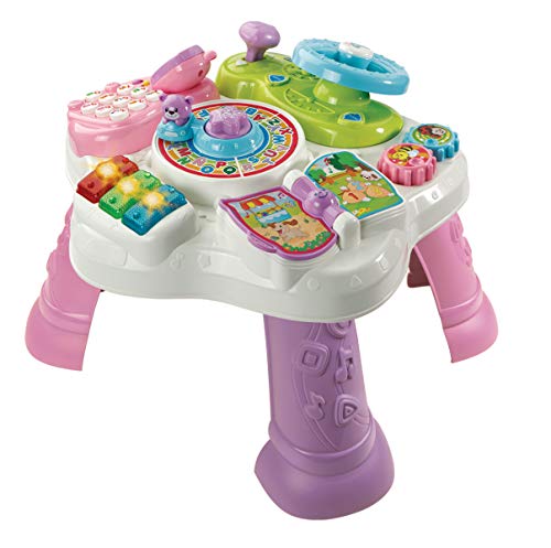 Vtech Baby Abenteuer Spieltisch pink – Bunter Babyspieltisch mit 6 Spielfeldern und interaktiven Elementen – Farben, Zahlen, Tiere, Musik und Formen spielerisch Lernen – Für Kinder von 12-36 Monaten