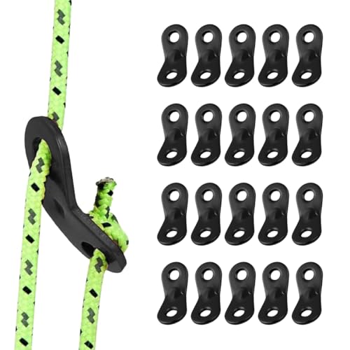 WeddHuis 20PCS Aluminiumlegierung Guyline Zeltleinenspanner Zeltzubehör Cord Adjuster Zelt Spanner Seil Teller Seilspanner für Zelt Wandern Camping
