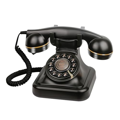 Bisofice Audio-Gästebuch Telefon für Hochzeit, klassisches Audio-Gästebuch, Recorder, Nachrichten, Gästebuch, Retro-Stil für Partys, Geburtstage, Verleih, Schwarz