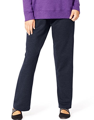 Just My Size Damen Plus Size EcoSmart Sweatpants, Offenes Bein, Fleece-Hose, 77,5 cm, Marineblau, meliert, 3X Zierlich