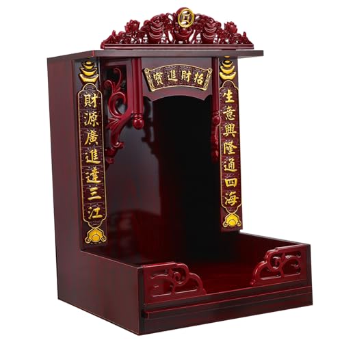 ABOOFAN Für Buddha-Altar Regal Dekorativer Buddha-Altar Haustier-Aschenhaus Buddha-Schrank Mini-Buddhistischer Altar Chinesisches Chinesische Götterstatuen Japanisches
