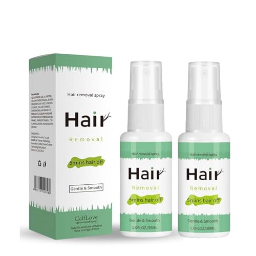 2pcs Sanftes Haarentfernungsspray, 5 Minuten Schnelle, Schmerzfreie und lang Anhaltende Haarentfernung für Beine und Gesicht, Enthaarungscreme Intimbereich Frau,Sanft Hair off Spray