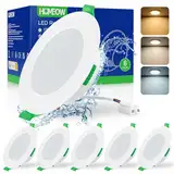 HOMEOW LED Einbaustrahler 230V 7W, LED Spots 230V Warmweiß, Neutralweiß und Kaltweiß, Deckenspots Einbauleuchten, 75–90mm Lochmaß, IP44 Ultra Flach 24mm, 6er Set