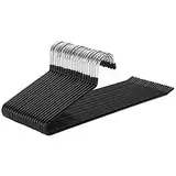 SONGMICS Hosenbügel, 20er Set, Kleiderbügel Hosen, offenes Ende, multifunktional, rutschfest, platzsparend, Länge 38 cm, schwarz CRI004-20