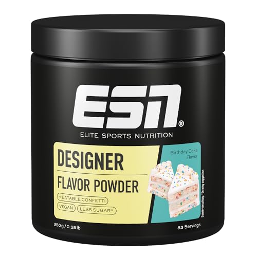 ESN Designer Flavor Powder, Birthday Cake, 250 g, Geschmackspulver zum Süßen, ohne viel Zucker und Kalorien, geprüfte Qualität - made in Germany