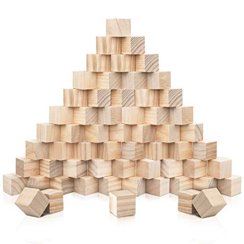 Kurtzy Kleine Holz Würfel (60 Stk) - Holzwürfel 3x3x3cm – Naturbelassene Unbehandelte Blanko Holzklötze – Holzblöcke Bauklötze zum Basteln, DIY, Stempel, Mathematik, Bausteine, Spielsteine, Puzzle
