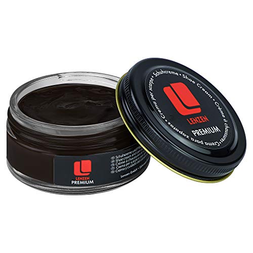 Lenzen Premium Schuhcreme für glattes und genarbtes Leder I Hochwertige Schuhpflege für Glanz und strahlende Farbe (Schwarz)