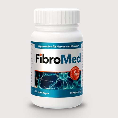 FibroMed® – mit Vitamin B6, B12, Folsäure, Vitamin D3, Omega-3 & Pflanzenextrakten – unterstützt Nerven, Muskeln & Energiestoffwechsel – vegan, laborgeprüft & in Deutschland produziert – 30 Kapseln*