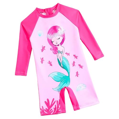 WYTbaby Badeanzug Baby Uv Badebekleidung Einteiler Langarm Uv Schutzkleidung für Baby Mädchen,2-3 Jahre