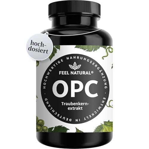 OPC Traubenkernextrakt – 240 Kapseln mit 1000mg OPC Extrakt – Höchster OPC Gehalt nach HPLC – aus französischen Weintrauben – Vegan, hochdosiert, in Deutschland produziert