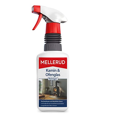 MELLERUD Kamin & Ofenglas Reiniger | 1 x 0,5 l | Reinigungsmittel zum Entfernen von hartnäckigen Verschmutzungen auf Kamin- und Ofenglasscheiben