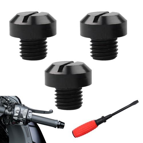 Getyjoe 2 Stück M10 Motorrad Spiegel Stopfen Spiegelschrauben aus CNC Abdeckung 10mm×1.25 Aluminium Rückspiegel M10 Schrauben Gewinde Verkleidungsschrauben mit Schraubendreher (Ein Paar)
