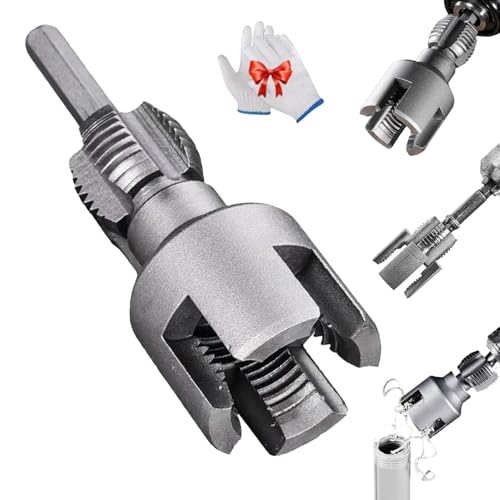 Integrated Internal & External Pipe Threading Tool, PVC Pipe Threader Kit, Electric Drill Compatible PVC Threading Tool Kit 1/2" 3/4" for Electric Drill Cutting Threading, Plumbing Repairs (3/4")