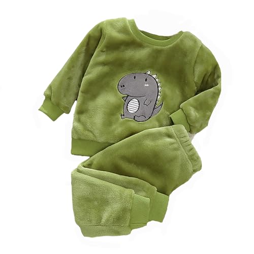 Generisch Baby Flannel Zweiteiliger Schlafanzug Kleinkind Kinder Mädchen Jungen Niedliche Katze Pyjama Set Herbst Winter Fleece Schlafanzüge Nachtwäsche Set 80 86 92 98 104 110 116 122 128