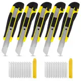 5pcs Cuttermesser Profi Cutter Messer Set 18 mm mit 20 Ersatzklingen aus SK5, Mehrzweck-Teppichmesser Profi Mit Gummihandle, Cutter Messer mit Sicherheitsschlos