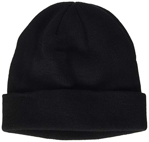 Build Your Brand Unisex-Adult BY001-Heavy Knit Beanie Hat, Black, one Size