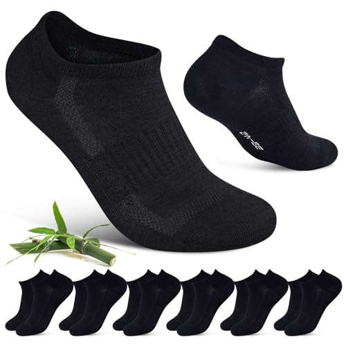Cirorld Bambus Sneaker Socken Damen Herren 39-42 43-46,6 Paar Atmungsaktive Kurze Socken, Antibakteriell und Geruchshemmend Sportsocken,Feuchtigkeitsaufnahme und Abgabe Laufsocken