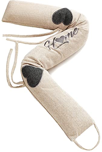Zugluftstopper 90cm - Waschbarer Bezug - Energiesparend - Extra Schwer - Für Türen und Fenster - Beige