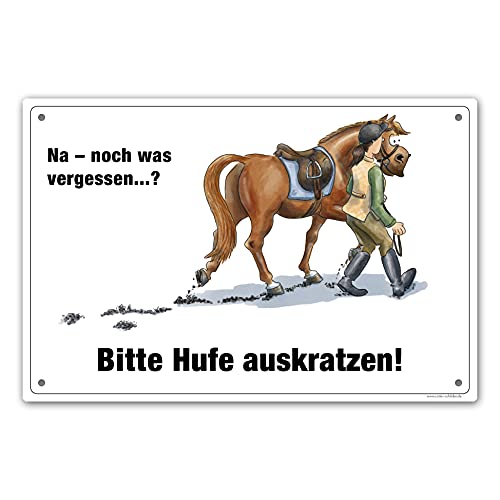 Comic-Schilder.de Schild Bitte Hufe auskratzen