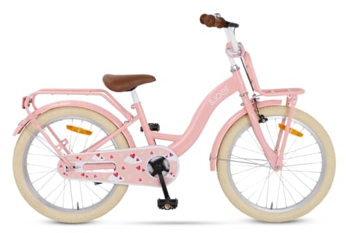 SJOEF Classic Kinderfahrrad 20 Zoll | Ab 6-8 Jahren | Kinder Fahrrad für Mädchen/Jugend | Kleidergröße von 118 bis 128 cm | inklusive Seitenständer - Rosa
