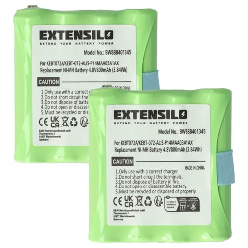 EXTENSILO 2X Akku kompatibel mit Motorola TLKR T3, T4, T5, T50, T6, T60, T61, T7, T8, T80 Funkgerät, Walkie Talkie (800mAh, 4,8V, NiMH)