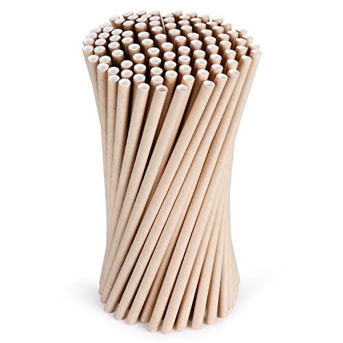 Vicloon Strohhalme Papier, Trinkhalme Papier Biologisch Abbaubare, Braun Papier Trinkhalme Geeignet für Partys, Hochzeiten und Anlässe, Party Strohhalme, 100 PCS