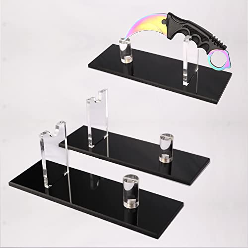 Messerständer, Messerständer, Acryl-Messerständer, Sammelmesserständer, Messersammlung, Display-Ständer, für einzelne Messerhütten, Heimdekoration (schwarz, 2 Packung)