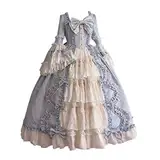 Rokoko Ballkleid Gothic Viktorianisches Kleid Kostüm | Palast Mittelalter Kleid Damen Königin Renaissance Abendkleider Prinzessin Kostüm Trompetenärmel Spitzenkleid Lang Mehrlagig Puffy Rock Kleid