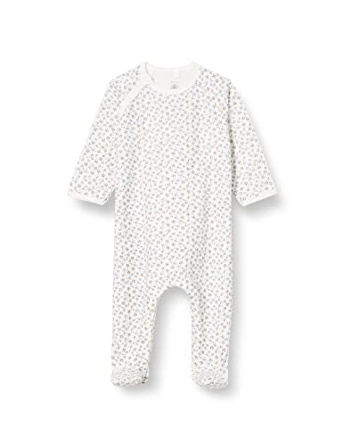Petit Bateau Baby Mädchen Pyjama zum Schlafen gut, Weiss Marshmallow / Mehrfarbig, 0 Monate