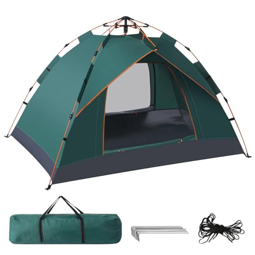 Pop Up Zelt 2 Personen, Automatik Wurfzelt Wasserdicht, Camping Zelt Leichtes Kuppelzelt mit Schnellaufbau, Trekkingzelt Festivalzelt für Outdoor & Reisen