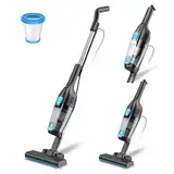 Staubsauger, Stielstaubsauger mit Kabel Handstaubsauger 20Kpa 600W, 3 in 1 Staubsauger Beutellos mit 5m Kabel, Staubsauger ohne Beutel Vacuum Cleaner Anti-Tangle für Tierhaare Teppich Harter Böden
