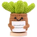 Mwmoeen Pocket Hug Positive Kartoffel Puppe, Lustige Positive Kartoffel Strickpuppe Motivationsgeschenke Beste Freundin Geschenke für Freundin Kleine Geschenke für Frauen(E14)
