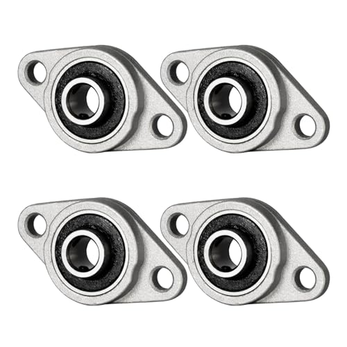 ‎KCNOFNC 4 Stück Stehlager 10mm Innendurchmesser, kugelgelagertes Flanschgehäuse，Lagerbock mit Kugellager, Gehäuselager, Lager Gehäuse