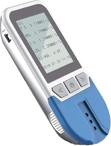 5-in-1-Multifunktions-Lipid-Monitor-Messgerät-Set, CHDL-, LOL-, HDL- und Gesamtcholesterin-Tester mit 10 Teststreifen, mehreren Sätzen von Speicherwerten, schnelle Ergebnisse. ﻿(Tester)