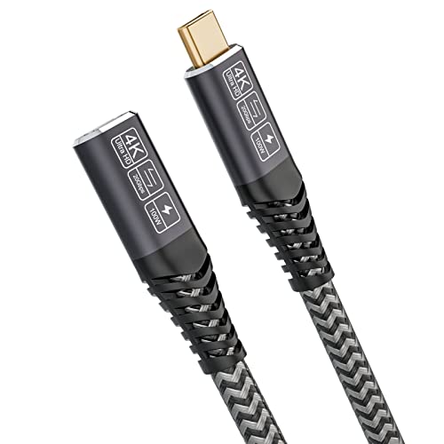 CAKOBLE Verlängerungskabel Gen2, 1 m, 20 Gbps, 100 W/5 A, Verlängerung männlich und weiblich, kompatibel mit USB C 3.2, USB 3.1, USB 3.0, 4 K @ 60 Hz für Hub/Dell XPS/USB C Ladegerät