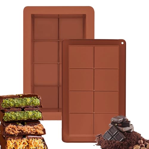 Dubai Schokoladenform Silikon 2 Stück, Chocolate Mold, Tief Schokoladentafel Form, BPA-frei Silikonform für Schokolade, Pralinen und Süßigkeiten, Antihaft-wiederverwendbare