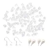 300 Stück Silikon Ohrring Stopper Ohrringverschlüsse ohrring stecker verschluss aus Transparent,für Damen(Größe 4 * 4 mm)