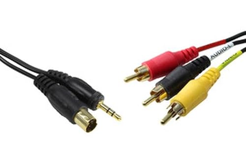 Brightium PC-auf-TV/VIDEO Mini-Din 4P Klinke und 3 Cinch-Stecker, ideal für Audio- und Videoübertragung auf Multimedia-Geräten.