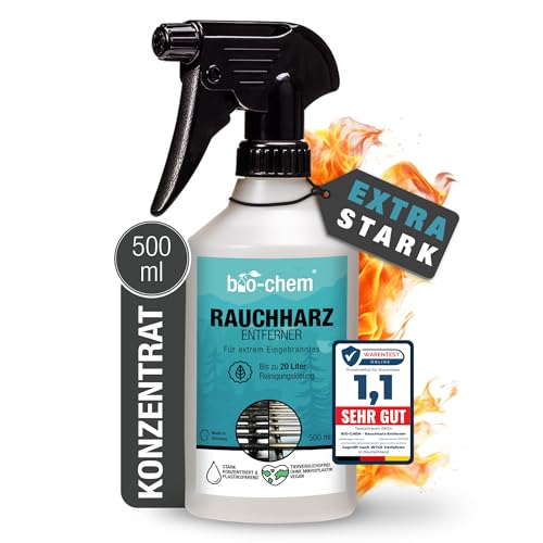 bio-chem Rauchharz-Entferner - 500 ml - Backofen- und Grillreiniger Konzentrat für Gasgrill, Edelstahl, Gusseisen u.v.m. - Extrem kraftvolle Formel gegen hartnäckige Ablagerungen - Made in DE