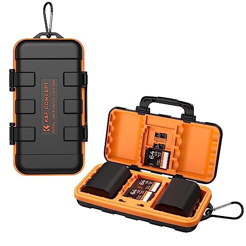 K&F Concept Schutzhülle für Speicherkarten und Akku, wasserfest und stoßfest, für 2 Kamera-Akkus oder 8 AAA/AA und 6 Micro-SD-Karten, 4 SD Karten, 2X CF/XQD Karten
