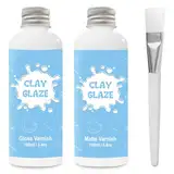 100 ml Air Dry Clay Glaze，glasuren für ton lufttrocknend,ton glasur ohne brennen, Tontöpfe zur Verhinderung von Rissen, Kratzern und Abrieb von Ton, auch mit Glanzglasur-Effekt (glänzend+Matte)