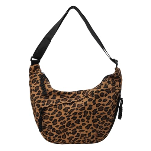 Fiorky Halbmond-Umhängetasche for Damen, Hobo-Umhängetasche, mehrere Taschen, Leopardenmuster, modische Umhängetasche, große Kapazität, halbmondförmige Umhängetasche, verstellbarer Riemen