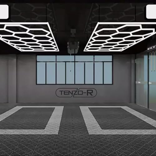 LED Hexagon Beleuchtung für Garage Werkstatt Showroom 14 Felder 2,44 x 4,85 m