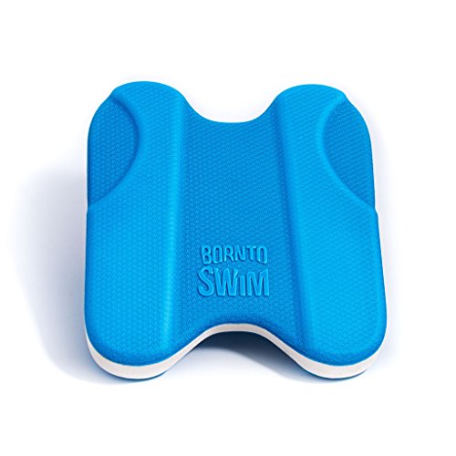 BornToSwim Pro Schwimmbrett Pullkick Pull Buoy und Kickboard Trainingshilfe für Kinder und Erwachsene, Blau, 30x27x4 cm