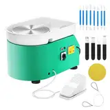 VAYOTOY Elektrische Töpferscheibe Maschine 25CM 350W Professionelle Keramik Clay Maschine mit Unabhängigem Fußpedal Töpferscheibe Formmaschine für Erwachsene, Töpferanfänger, Töpferstudio