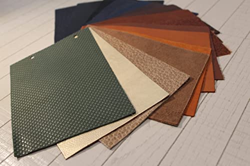 THELEATHERCORNER - 16 Zuschnitte aus echtem Leder in Größe 21 x 15 cm und gemischte Farben - Made in Italy - Handwerkskunst - Lederstücke sortiert