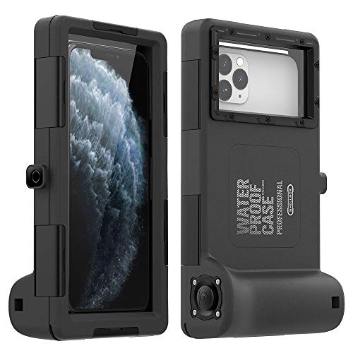 Unterwasser-Fotografie iPhone Samsung Hülle, [50ft/15m] Universal Tauchgehäuse für iPhone 11 Pro Max 10 XS Max XR X 8 7 6S Plus SE Samsung Galaxy Note 10+ 10 S9 S9+ bis zu 17,3 cm (Pure Black)