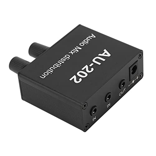 Alles in One 2 Out Stereo O Mixer und Verstärkerverteiler mit Bequemer 3 5 Mm Buchse Unkompliziertes Plug -Play Robuster Aluminiumlegierung