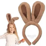 Hasenohren Haarreif für Kinder Erwachsene, Plüsch Osterhasen Ohren Osterhasenohren Ostergeschenke Hasenohren Stirnband Kostüm Party Dekoration Karneval Cosplay (Braun)